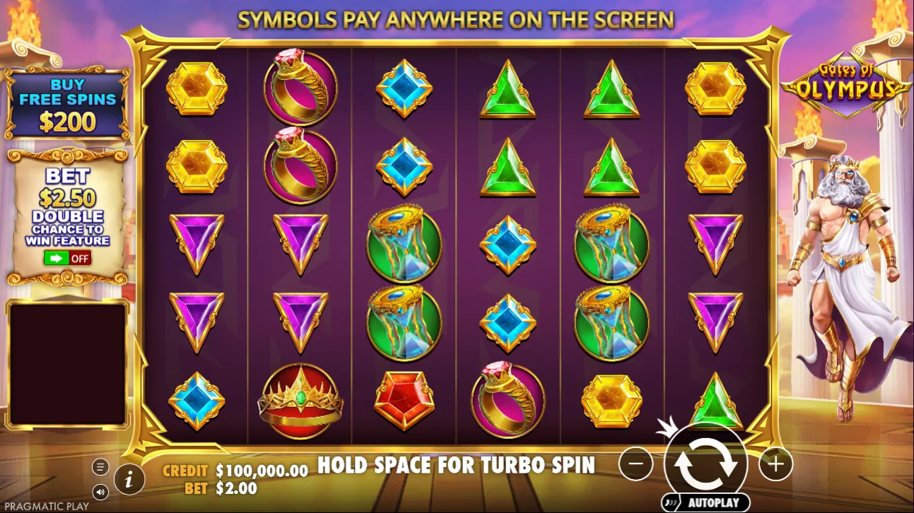 Juego en modo demo de Gates of Olympus